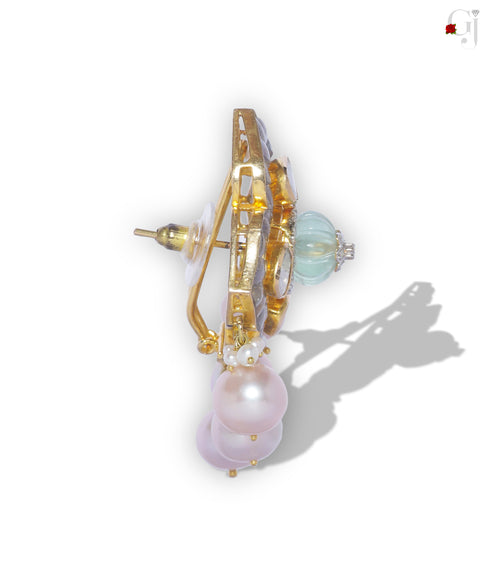 TANZANITE GLORY POLKI STUDS